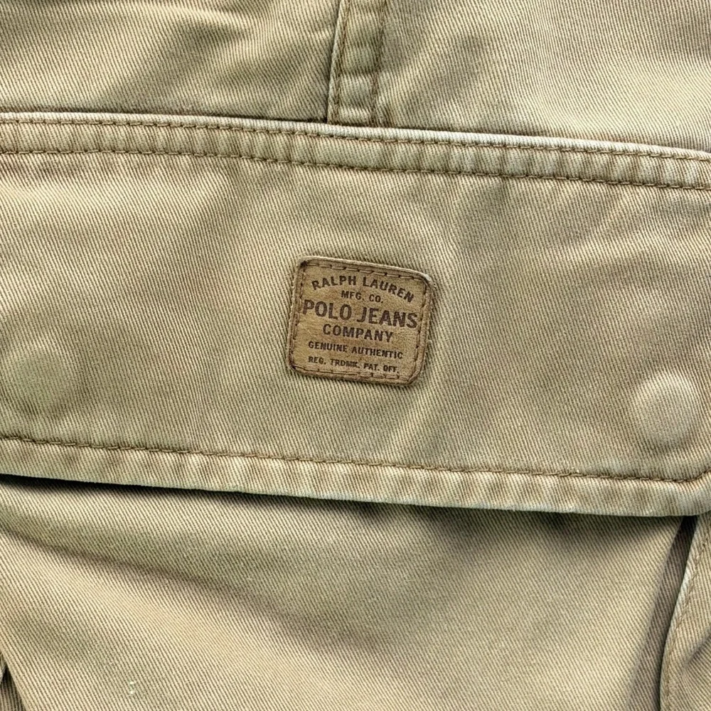 Polo Jeans Co Ralph Lauren 1967 Cargo Shorts Mens 36 Tan Cotton Military Surplus